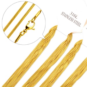 Cadenas de Oro Baratas Chapadas en Oro de 2mm y 45cm, Cadenas Planas Tipo Curb en Oro/Plata - Product Image 1