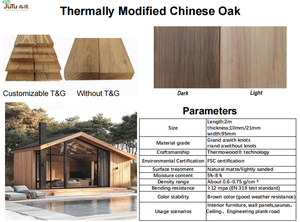 Meilleur prix pour une terrasse extérieure moderne en thermowood carbonisé, protection de l'environnement, chêne chinois thermiquement modifié pour villa - Product Image 6