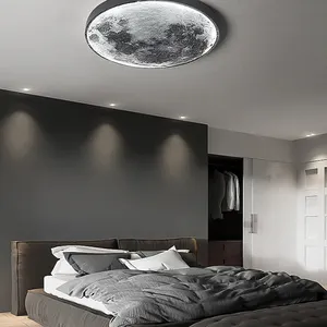 Factory Supplier Led Moon Light CCT Adjust Bedroom Background Bedside Lamp Modern Luxury Creative Minimalist Lunar Wall Lamp