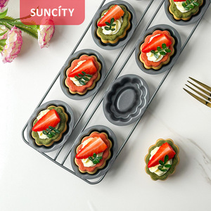 Suncity Cake Mold 6-Cavity Non-Stick Tart Pan Baking Pastry Tool For Dessert Making - Product Image 1
