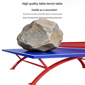Tavolo da Ping Pong per Esterni Resistente alle Intemperie, Gambe in Metallo Zincato SMC Pieghevoli, Spessore 18mm, Anticorrosione - Product Image 5