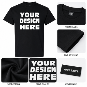 เสื้อยืดพรีเมียมผ้าฝ้าย 100% คอกลม แขนสั้น สำหรับผู้ชาย สกรีนโลโก้ตามสั่ง รับผลิตแบรนด์ส่วนตัว OEM ODM ขายส่งจากโรงงาน - Product Image 3