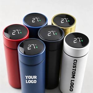 500ml Smart Digital Temperature Display Cup Long-lasting Heat 304 Stainless Steel <b>Thermos</b> <b>Bottle</b> with Logo Design Water <b>Bottle</b> - Product Image 1