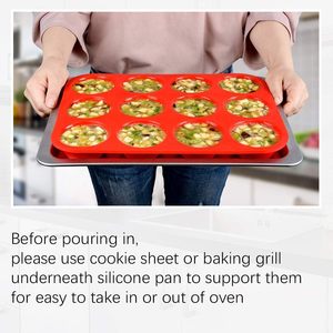 Moule à pâtisserie en silicone à 12 cavités, antiadhésif, pour four, DIY, réutilisable, sans BPA, compatible lave-vaisselle et <span class=keywords><strong>micro</strong></span>-<span class=keywords><strong>ondes</strong></span>, vente en gros - Product Image 3