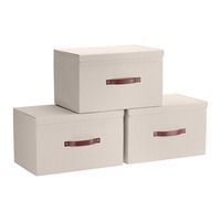 Boîte de rangement en carton pliable rectangulaire moderne, capacité 20-35L, charge 5-10kg, pour armoire, vêtements et articles divers multifonctions