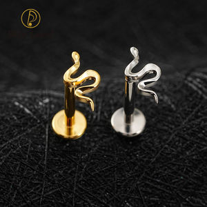 <span class=keywords><strong>Mini</strong></span> Serpiente Helix Tragus Conch, Pendiente Clásico con Rosca Interna, Espalda Plana, Labret, Piercing de Labio, Joyería, 16G - Product Image 1