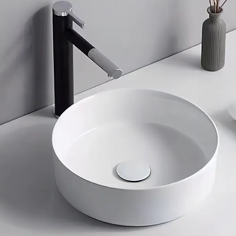 Modern Matt White Hotel Bathroom Sinks Smooth Circular Art Basin for Sanitary Lavabo Washbasin Bathroom Countertop