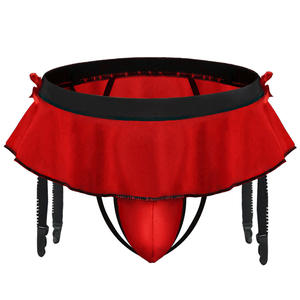 FF5221 Sous-vêtements sexy pour hommes, string, slip de bain, culotte en dentelle, lingerie sexy pour hommes avec jarretière - Product Image 1