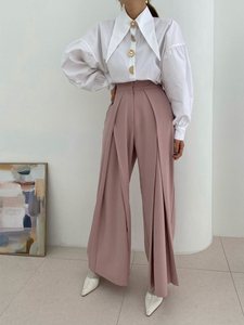 Chemisier ample à manches bouffantes avec boutons en perles, design tendance pour femme - Product Image 6