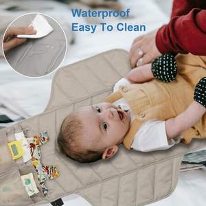 Échantillon gratuit, tapis à langer imperméable et facile à essuyer, nouveau siège bébé avec rangement pratique dans les sacs à langer - Product Image 6