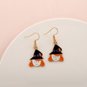 Nueva venta al por mayor de moda fantasma de Halloween calabaza sonriente colgante encanto pendientes con ajustes de gancho religioso para fiestas y regalos - Product Image 5