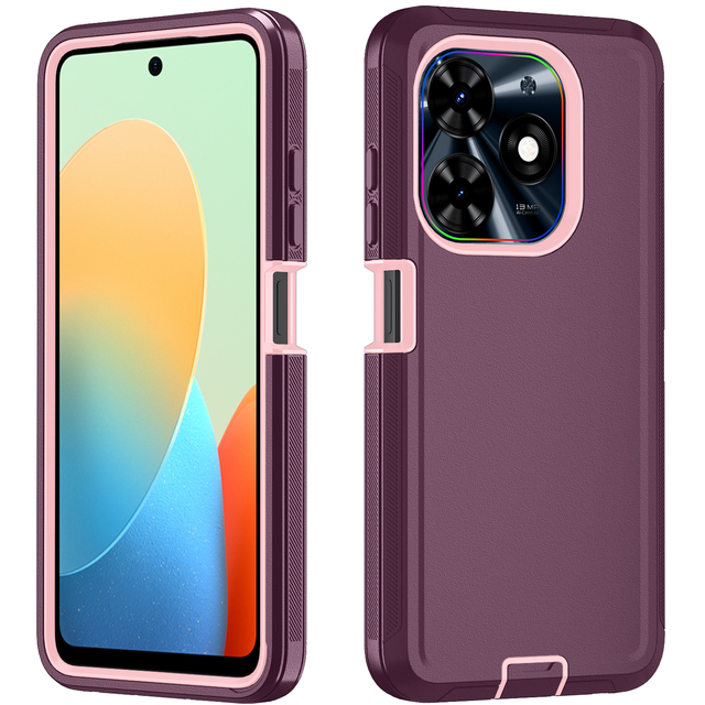 Hybrid TPU PC Rugged Shockproof Phone Case for Spark 20 Pro 10C 10 Pro Plain Design With Belt Clip Holster and Stand Holder