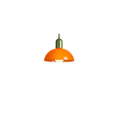 Lustre Moderne Créatif de Style Européen Médiéval à Hauteur Réglable avec Cadre en Fer et Abat-jour en Verre Orange, à Intensité Variable, pour Salle à Manger (Importation Transfrontalière)