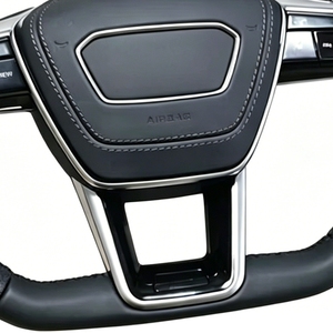 Volant Lenkrad พวงมาลัยหุ้มหนังแท้แบนแบบเจาะรูสำหรับรถ Audi S7 RS RS6 RS7 RS8 A3 A4 A5 C8 A7 A6 - Product Image 6