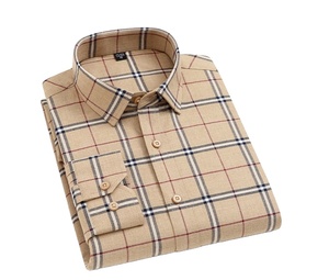 최소 수량 없음 플란넬 셔츠 커브 바닥 캐주얼 남자 셔츠 맞춤 격자 무늬 셔츠 - Product Image 1