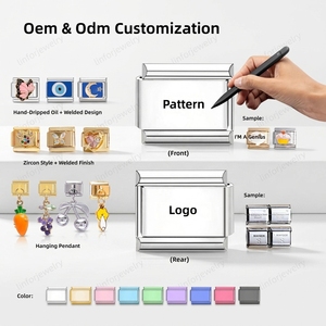 Nuevos Eslabones Brillantes de Circonita para Pulseras Italianas, Venta al por Mayor, Módulo de Letras Iniciales Personalizadas DIY, Dijes de Letras para Pulseras Italianas - Product Image 4