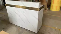 Pudilai Bureau d'accueil moderne de luxe en bois pour immeuble de bureaux, hôpital, spa, forme incurvée ronde, petit bureau en forme de L, blanc