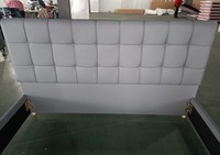 Lit de rangement moderne personnalisé en cuir PU capitonné gris, en bois de bouleau, prix abordable, pour chambre à coucher, vente en gros