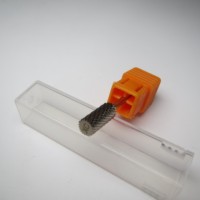 XF F M C XC Silver 5 en 1 Embout de ponceuse à ongles professionnel en carbure pour le retrait de gel et le polissage, forme cylindrique large, grain 4/6