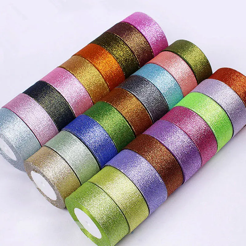 25Yards/Roll 6mm 10mm 15mm 20mm 25mm 40mm 50mm Silk Crafts Bow Handmade Gift Wrap Party Wedding Decorative Satin Ribbons