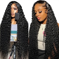Prêt à Expédier en Gros Perruques Frontales en Dentelle Transparente 13x4 180% de Densité 100% Cheveux Humains Brésiliens Lisses Bouclés Vierge