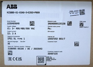 ACS8800103A05E202P909 11kW ACS880 ซีรีส์ 3A 400VAC ตัวควบคุมความถี่ PLC - Product Image 4