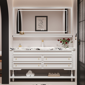 Furniture Modern New Cupboard Set 36 Inch Led Cabinet Storage Bathroom Sink Vanity With Mirror Wash Basin for Hotel Bathroom - Product Image 4
