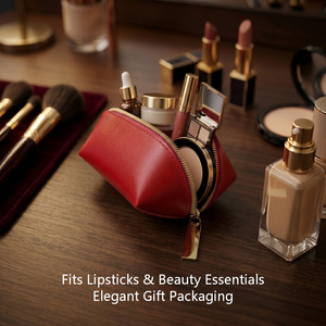 Bolsa <span class=keywords><strong>de</strong></span> Cosméticos Mini <span class=keywords><strong>de</strong></span> Cuero PVC Rojo <span class=keywords><strong>de</strong></span> Lujo, con Logotipo Personalizado, Portátil, para Lápiz Labial, para Cuidado <span class=keywords><strong>de</strong></span> la Piel, Belleza, Regalo Promocional para Eventos - Product Image 5