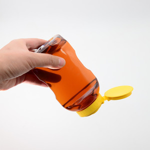 Botella de Salsa de 360g 12OZ para Ketchup/Mayonesa, Botella de Plástico PET Transparente de Silicona para Salsa Picante y BBQ con Tapa Abatible Negra - Product Image 3
