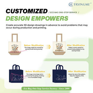 กระเป๋าผ้าแคนวาสธรรมดาแบบรีไซเคิลพิมพ์โลโก้ตามสั่ง - Product Image 4