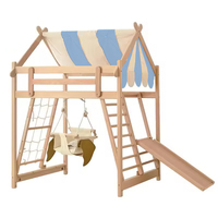 Montessori-Inspiriertes Kinder-Spielhaus Holz-Klettergerüst für Spielplätze