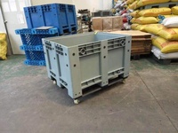 Conteneur de palette industriel grand format en polypropylène durable, pliable, empilable, caisse de stockage de qualité alimentaire, bac de rangement, unité pliable