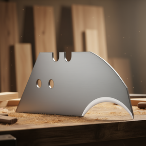 Cuchilla cóncava para cortar madera con doble orificio y diseño de borde curvo - Product Image 3