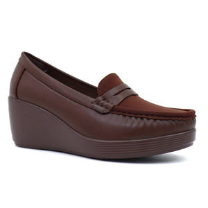 Mocasines de alta calidad OEM ODM llegadas, diseño de mocasines, <span class=keywords><strong>calzado</strong></span> de punta redonda para mujer, zapatos de mujer de fondo grueso, zapatos de tacón para mujer - Product Image 2