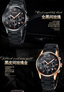 Montres de sport de luxe pour hommes, quartz, multifonctions, bracelet en acier, cadran de 43 mm de diamètre, aiguilles en acier inoxydable - Product Image 3