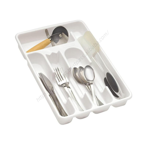 Organizador de Cajones para Cocina, Pequeño, de Plástico Blanco, con Compartimentos Apilables, para Almacenamiento en Escritorio, Venta al Por Mayor - Product Image 1