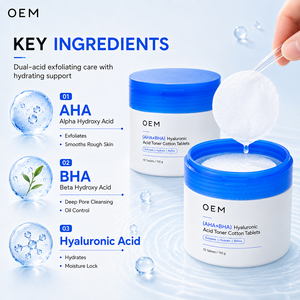 Discos Exfoliantes de Ácido Salicílico <span class=keywords><strong>AHA</strong></span> <span class=keywords><strong>BHA</strong></span> PHA de Marca Privada para el Cuidado de los Poros y Control del Acné, Fórmula Coreana, 60 Unidades - Product Image 2