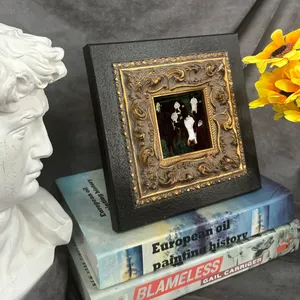 Classic Black Gold Court Vintage Wall Decor Art Painting Frame 4x6 Inch Nostagic European Style Solid Wood Picture Frame