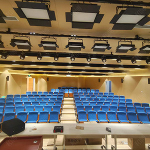 Manwa Expo Tiered Theater Chairs Blue Beech HB608-1 With Handrails For Lecture <b>Hall</b> And Conference Room Seating - Product Image 1