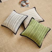 Housse de coussin carrée en chenille, luxe léger, sensation haut de gamme, salon, motif en arête de poisson, jacquard moderne, écologique, personnalisable
