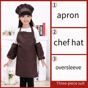Custom Logo Children Cotton Plain <b>Kitchen</b> Cooking Baking Painting Wear Kids Chef Hat and <b>Apron</b> With Ages 3-12 - Product Image 3