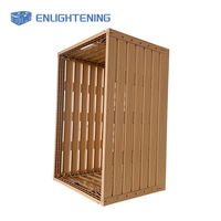 Caisse en plastique pliable gain de place, aspect bois, pliable à plat, ventilée, empilable, réutilisable, pour manutention