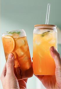 High Borosilicate 500ml Heat-resistant Glass Cup, Coffee, Tea, Juice, Cold Drink Lid, Straw, Modern Party - Product Image 2