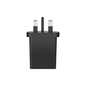 Earth Grounded 3 Pin Black Color Travel Wall Charger Fast Charging QC Charger 18W USB-C Port DC12V 1.67A