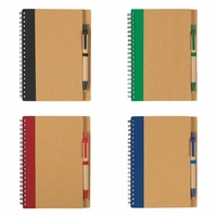 Carnet en papier kraft spirale B6 personnalisé avec logo, stylo à bille inclus, 60 feuilles lignées – Idéal pour le bureau, les étudiants et les cadeaux écologiques
