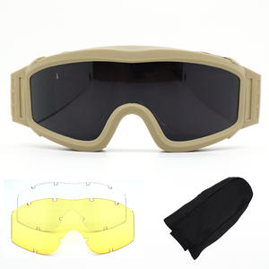 Lunettes tactiques d'extérieur de haute qualité avec 3 verres interchangeables, ensemble de lunettes de sécurité sportives, anti-buée, UV400, résistance aux chocs - Product Image 2