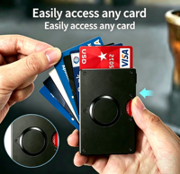 Portefeuille porte-cartes anti-RFID en aluminium pour homme, étui à cartes métallique pour usage quotidien avec accessoires AirTag