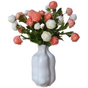 Arrangement floral artificiel nordique minimaliste, style peinture à l'huile, avec 3 petites fleurs de lotus, pour décoration de mariage et de maison - Product Image 5