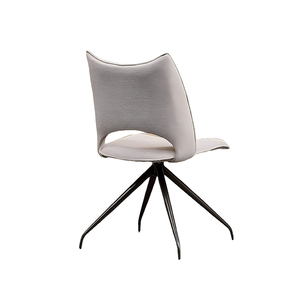 Sedie da Pranzo Curve Gialle Economiche, Design Nordico di Lusso, Elegante <span class=keywords><strong>Sedia</strong></span> da Sala da Pranzo con Schienale Basso Imbottito in Grigio - Product Image 3