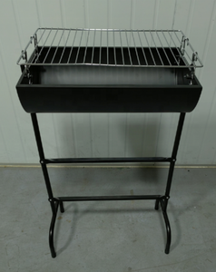 Portable 60*30cm Outdoor Charcoal <strong>BBQ</strong> Grill Half <strong>Oil</strong> <strong>Drum</strong> Design with Adjustable Height Powder Coated Metal Catering Trolley - Product Image 3